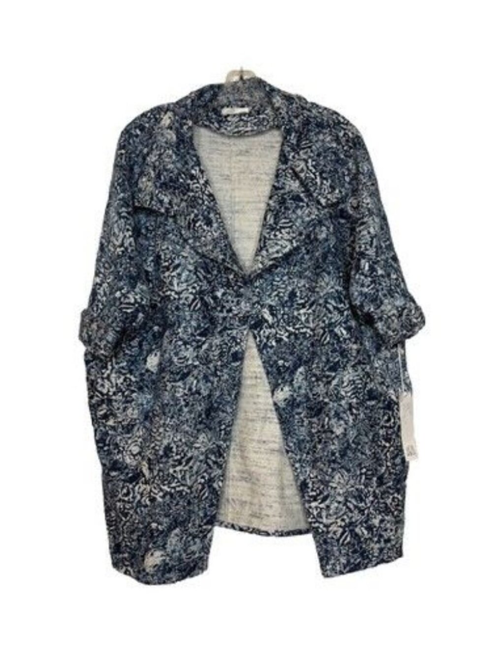 NWT ANTHROPOLOGIE dRA Harvey Jacket Open Blazer One Size Blue White Floral